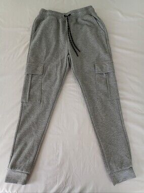 RGSTR Men's Grey Cargo Jogger Sweatpants with Drawstring SIZE Smallb